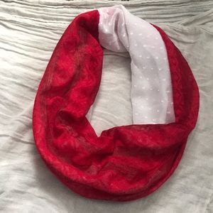 Red and White Infinity Scarf